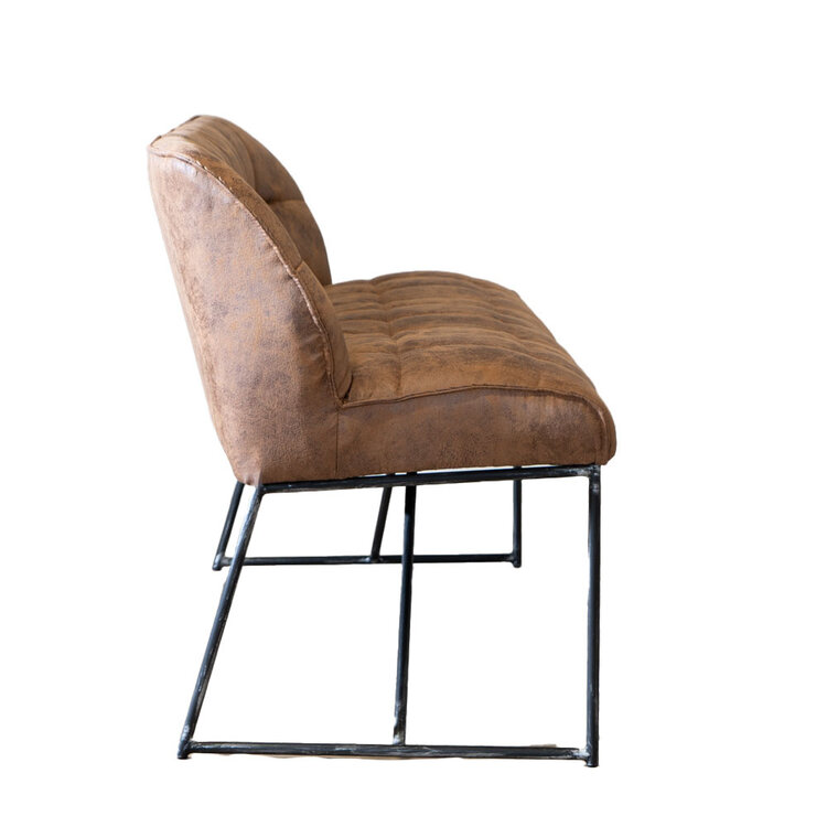 Banc de salle à manger industriel Abel 185 cm cognac