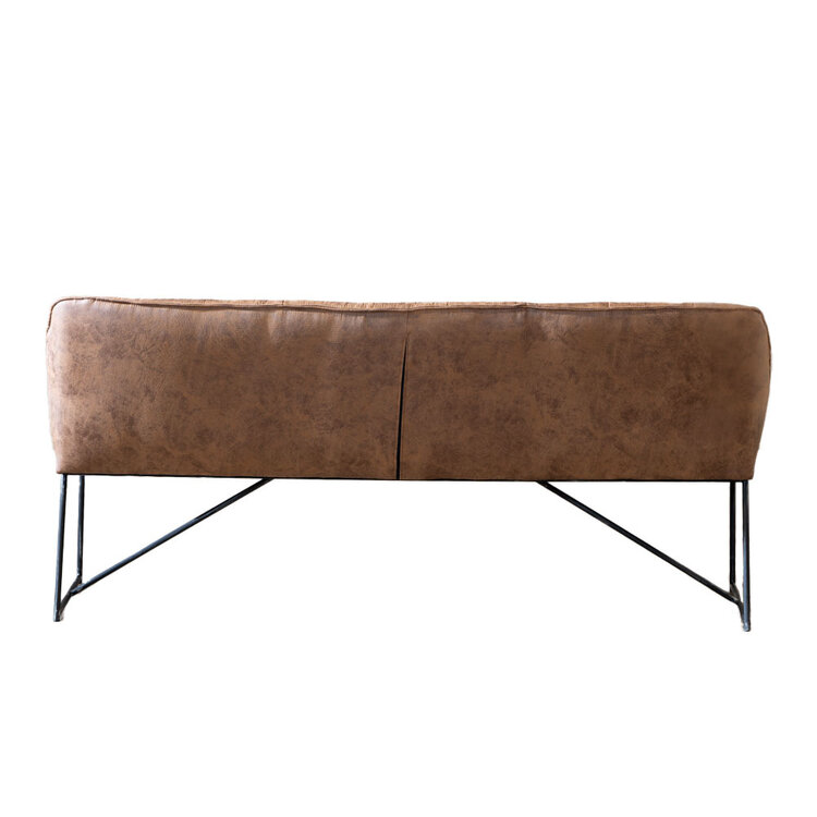 Banc de salle à manger industriel Abel 185 cm cognac