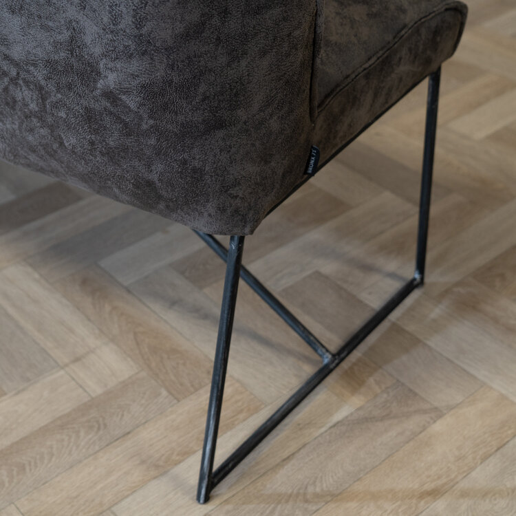 Banc de salle à manger industriel Abel 185 cm anthracite