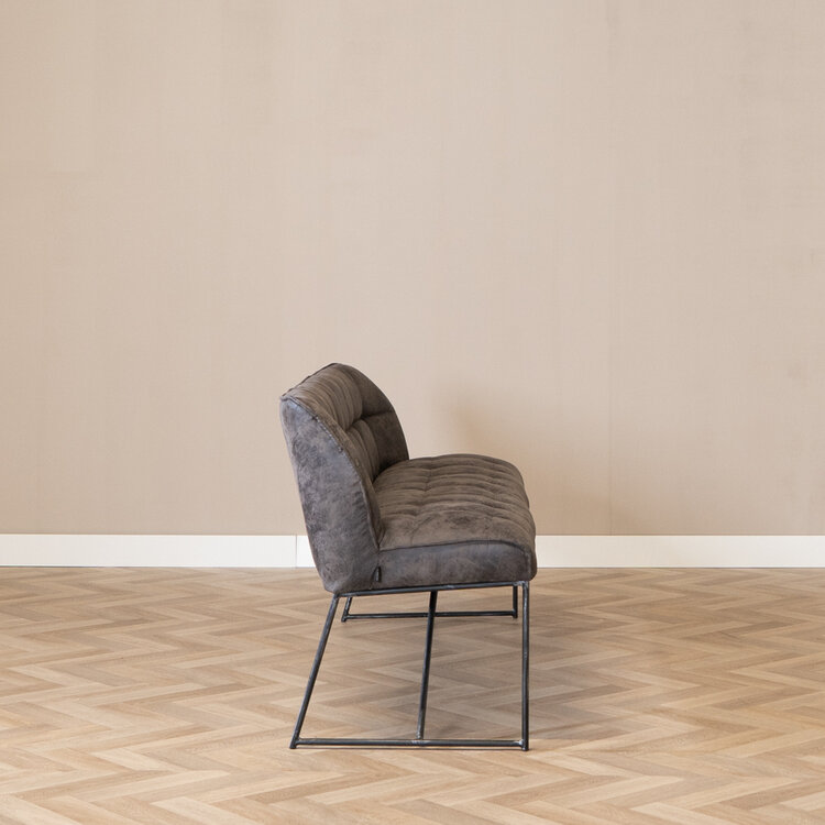 Banc de salle à manger industriel Abel 185 cm anthracite