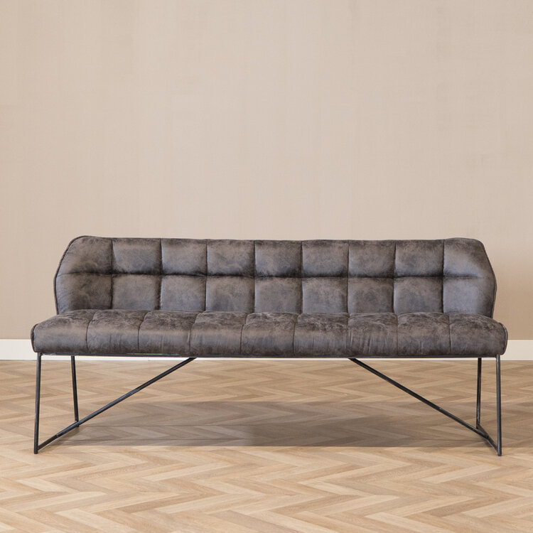 Banc de salle à manger industriel Abel 185 cm anthracite