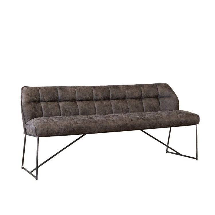 Banc de salle à manger industriel Abel 185 cm anthracite