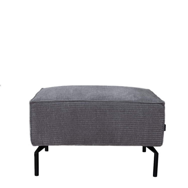 Pouf / hocker Kansas taupe velours côtelé