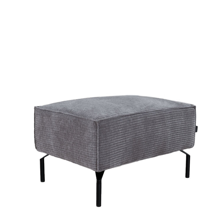 Pouf / hocker Kansas taupe velours côtelé