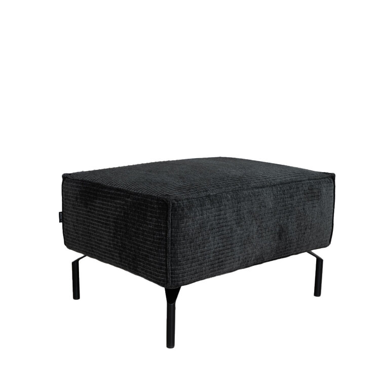 Pouf / hocker Kansas vert foncé / anthracite velours côtelé