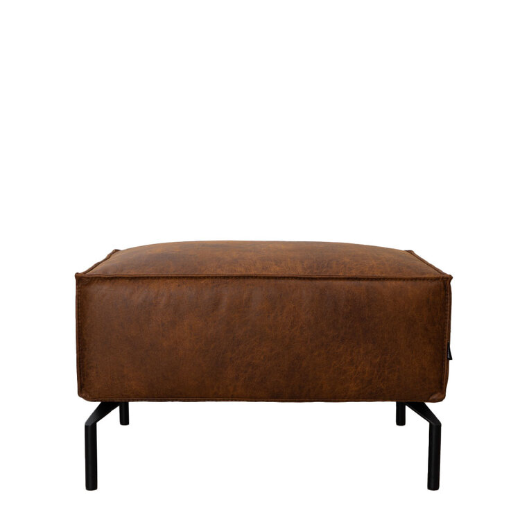 Pouf industriel Kansas cognac