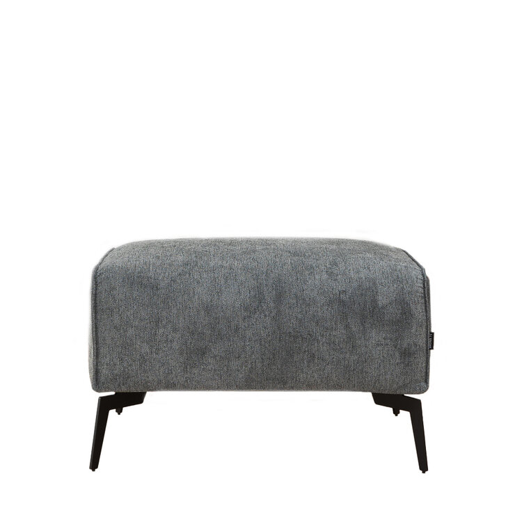 Pouf scandinave tissu chiné Vegas anthracite mélange