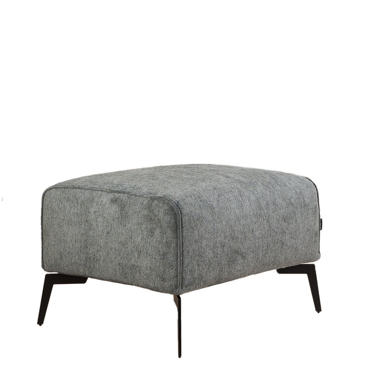 Pouf scandinave tissu chiné Vegas anthracite mélange