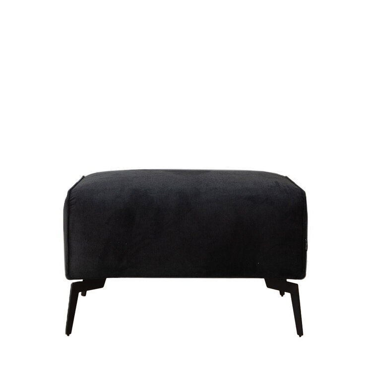 Pouf scandinave tissu chiné Vegas noir