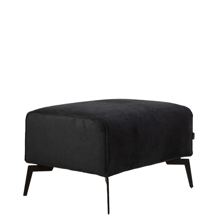 Pouf scandinave tissu chiné Vegas noir