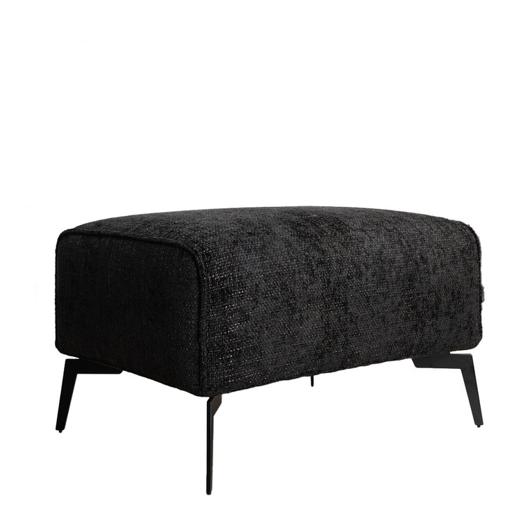 Pouf scandinave chenille Vegas noir