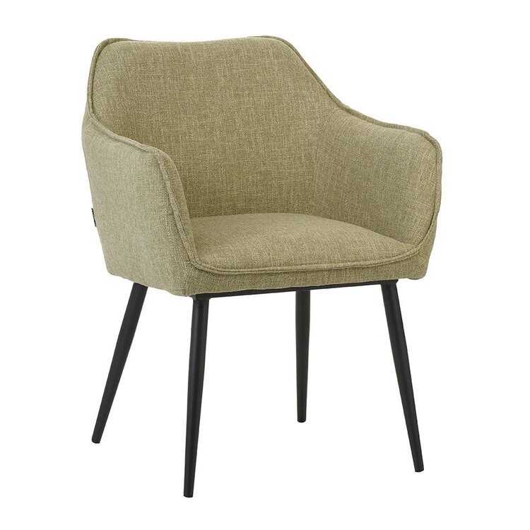 Chaise de salle à manger Ciara tissu lin vert olive