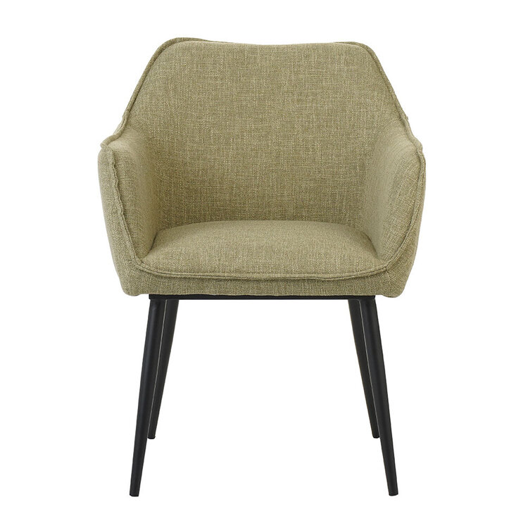 Chaise de salle à manger Ciara tissu lin vert olive