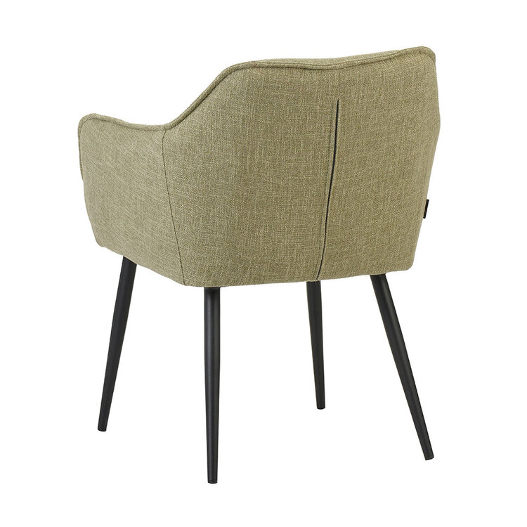 Chaise de salle à manger Ciara tissu lin vert olive