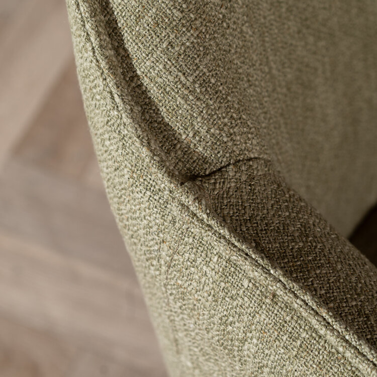 Chaise de salle à manger Ciara tissu lin vert olive