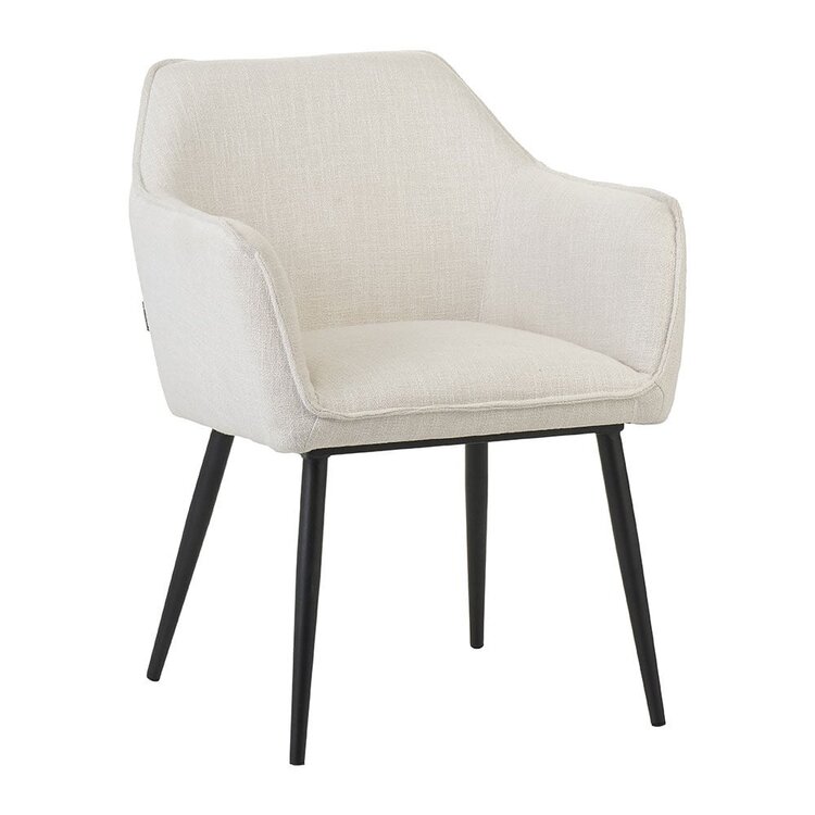 Chaise de salle à manger Ciara tissu lin blanc cassé