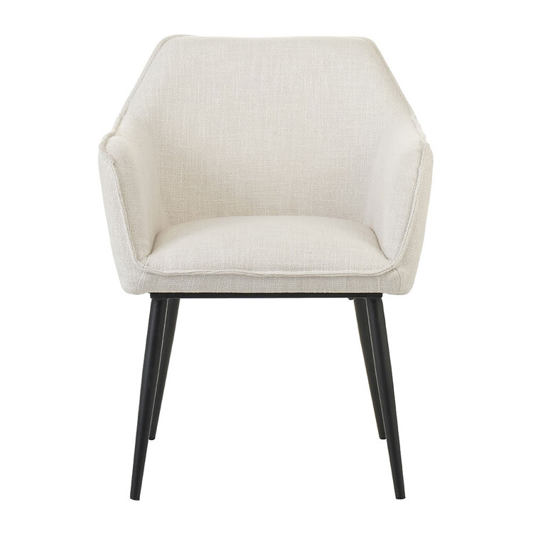 Chaise de salle à manger Ciara tissu lin blanc cassé