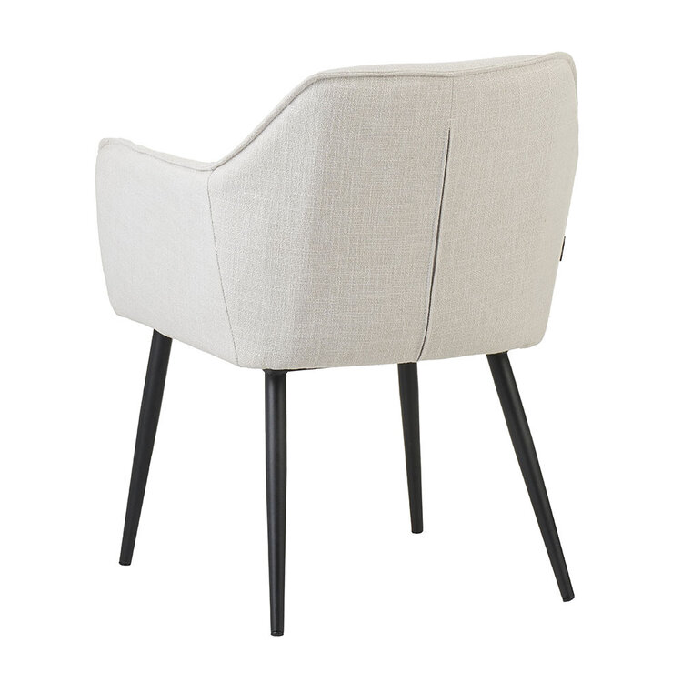 Chaise de salle à manger Ciara tissu lin blanc cassé