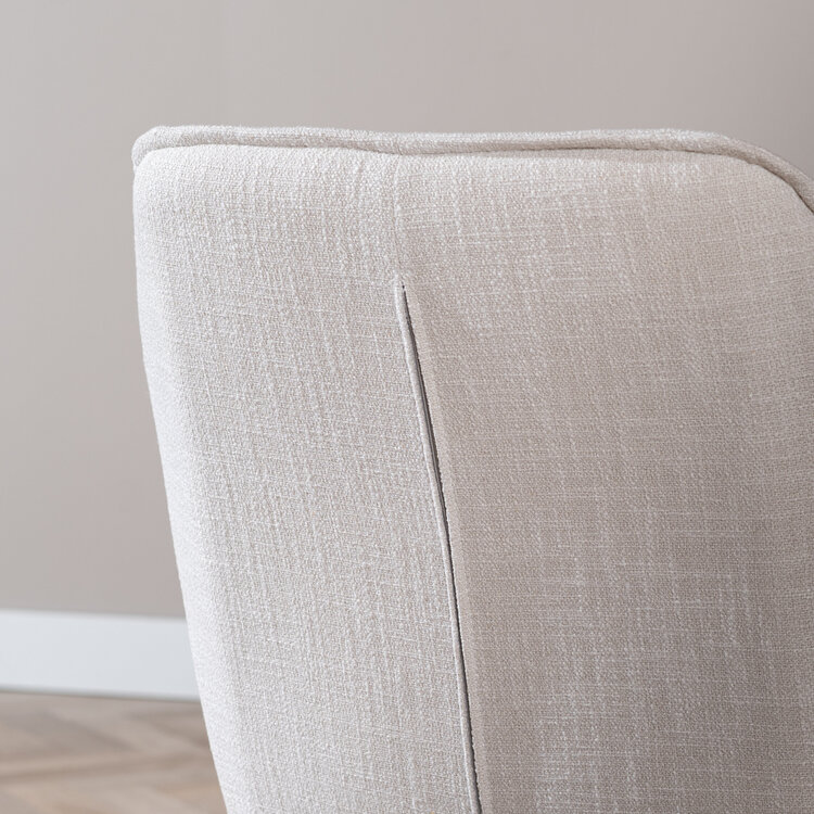 Chaise de salle à manger Ciara tissu lin blanc cassé