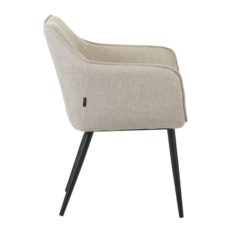 Chaise de salle à manger Ciara tissu lin taupe