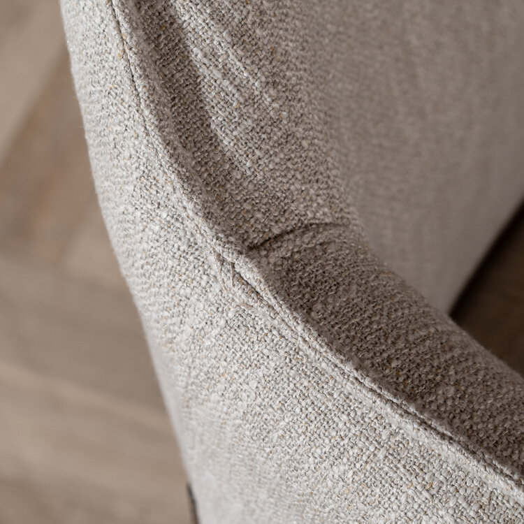 Chaise de salle à manger Ciara tissu lin taupe