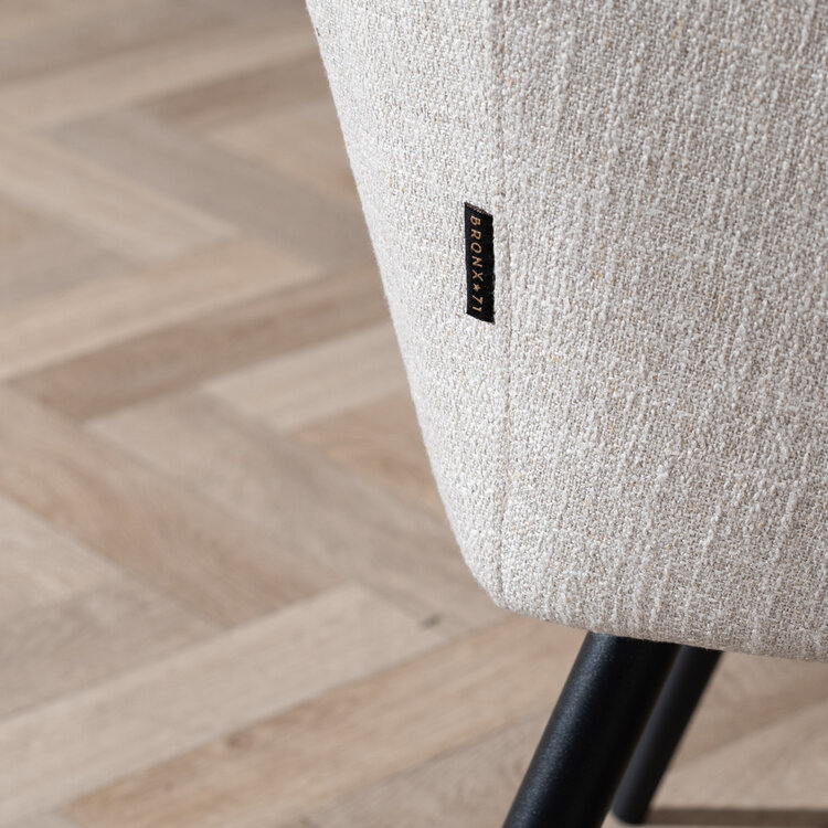 Chaise de salle à manger Ciara tissu lin taupe