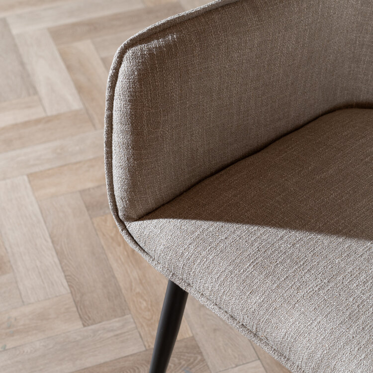 Chaise de salle à manger Ciara tissu lin taupe