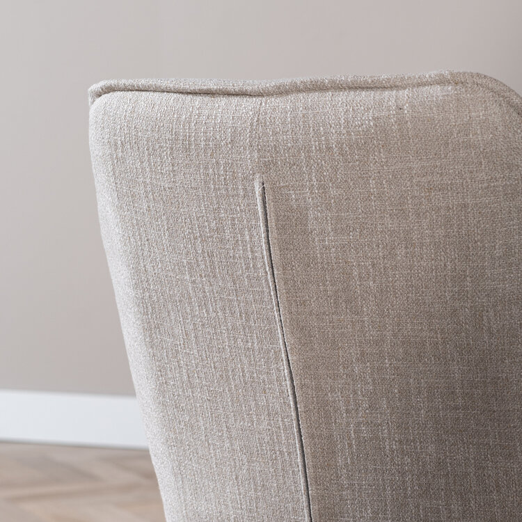 Chaise de salle à manger Ciara tissu lin taupe