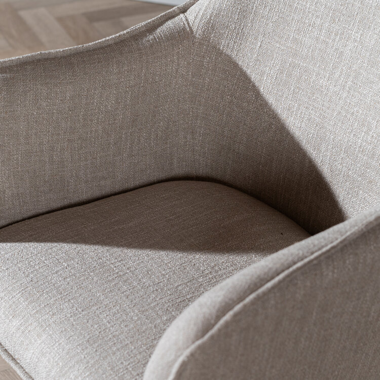 Chaise de salle à manger Ciara tissu lin taupe