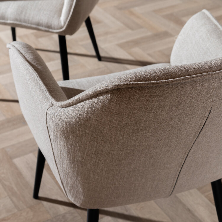 Chaise de salle à manger Ciara tissu lin taupe