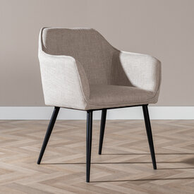 Chaise de salle à manger Ciara tissu lin taupe