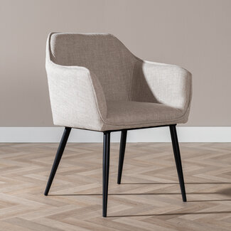 Chaise de salle à manger Ciara tissu lin taupe