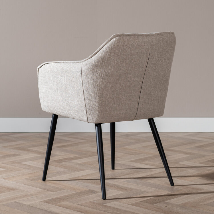 Chaise de salle à manger Ciara tissu lin taupe