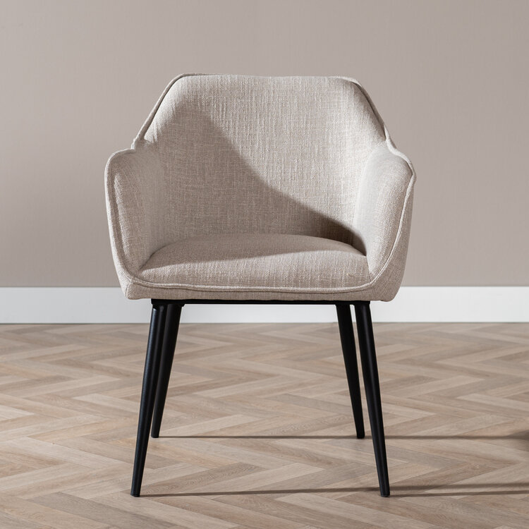 Chaise de salle à manger Ciara tissu lin taupe