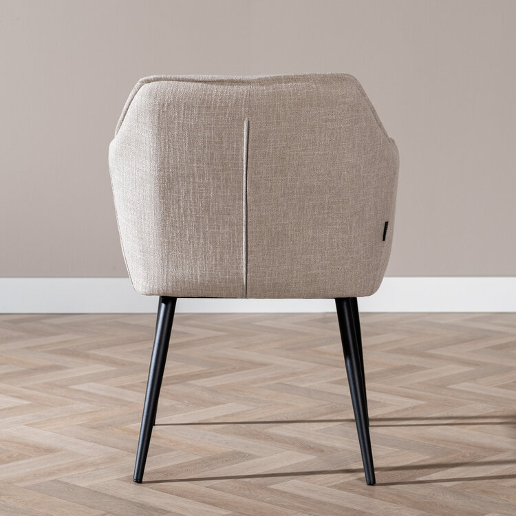 Chaise de salle à manger Ciara tissu lin taupe