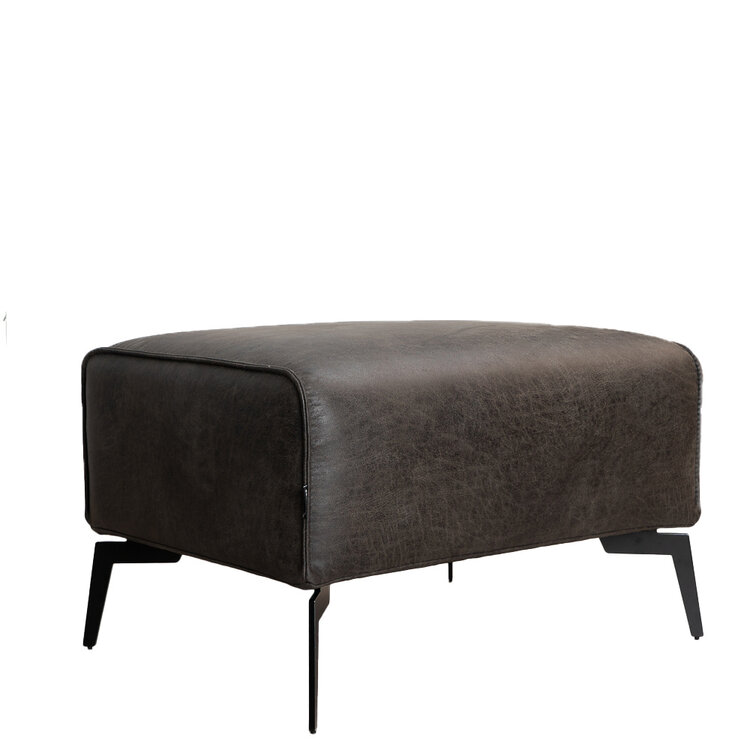 Pouf éco-cuir Vegas anthracite