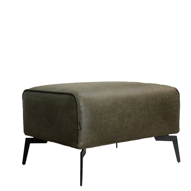 Pouf éco-cuir Vegas vert olive