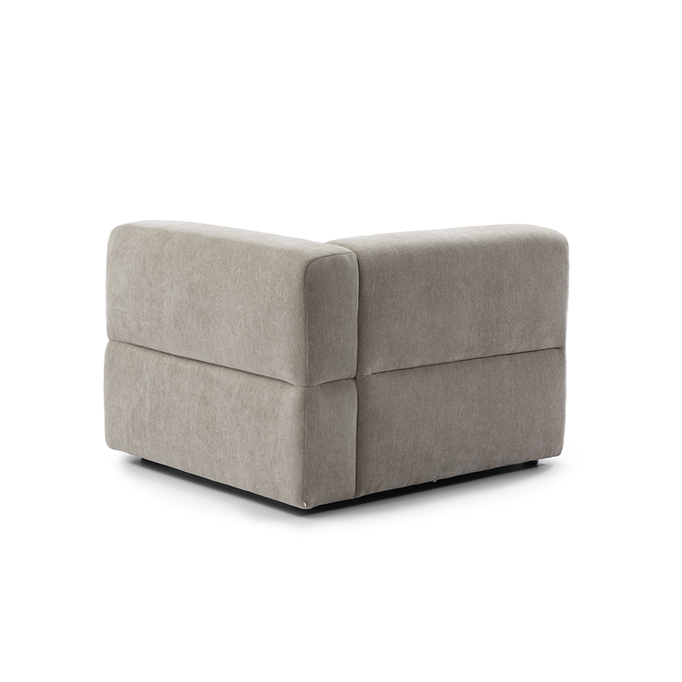 Canapé d'angle droit scandinave Karla chenille taupe