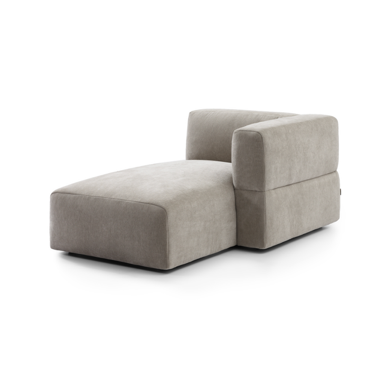 Canapé d'angle droit scandinave Karla chenille taupe