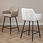 Tabouret de bar scandinave Andor tissu recyclé beige 65-78 cm