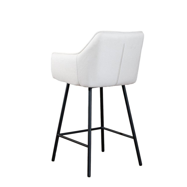 Tabouret de bar scandinave Andor tissu recyclé beige 65-78 cm
