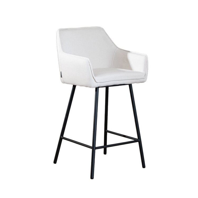 Tabouret de bar scandinave Andor tissu recyclé beige 65-78 cm