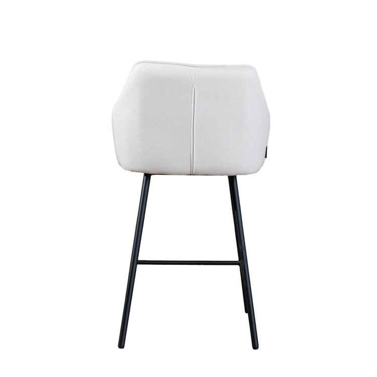Tabouret de bar scandinave Andor tissu recyclé beige 65-78 cm