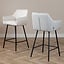 Tabouret de bar scandinave Andor tissu recyclé gris 65-78 cm