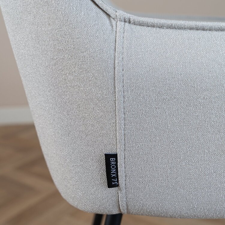 Tabouret de bar scandinave Andor tissu recyclé gris 65-78 cm