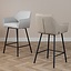 Tabouret de bar scandinave Andor tissu recyclé taupe 65-78 cm