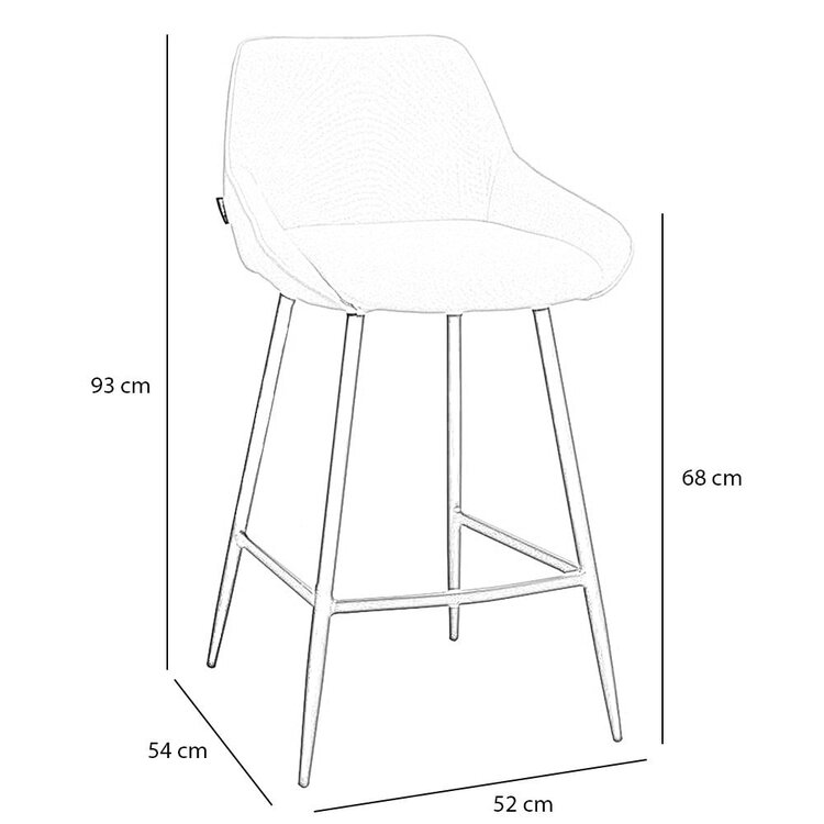 Tabouret de bar scandinave Lova en tissu recyclé beige 68 cm