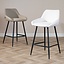 Tabouret de bar scandinave Lova en tissu recyclé beige 68 cm