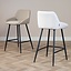 Tabouret de bar scandinave Lova en tissu recyclé beige 68 cm