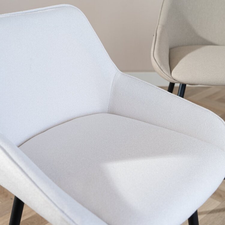 Tabouret de bar scandinave Lova en tissu recyclé beige 68 cm
